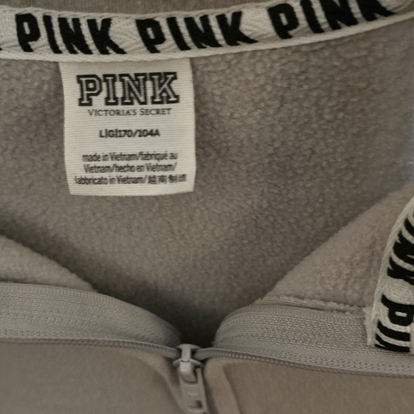 Victoria's Secret PINK Cream Zip-Up - Picture 3 of 3
